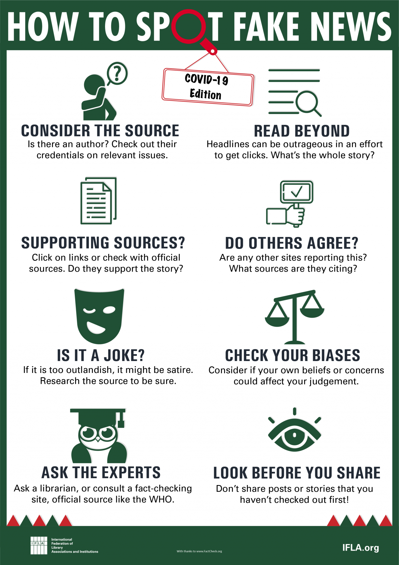 IFLA -- How to Spot Fake News – COVID-19 Edition